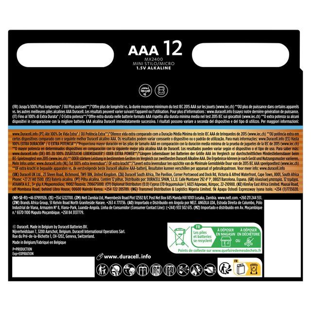 Duracell Optimum AAA Batteries   12 per pack