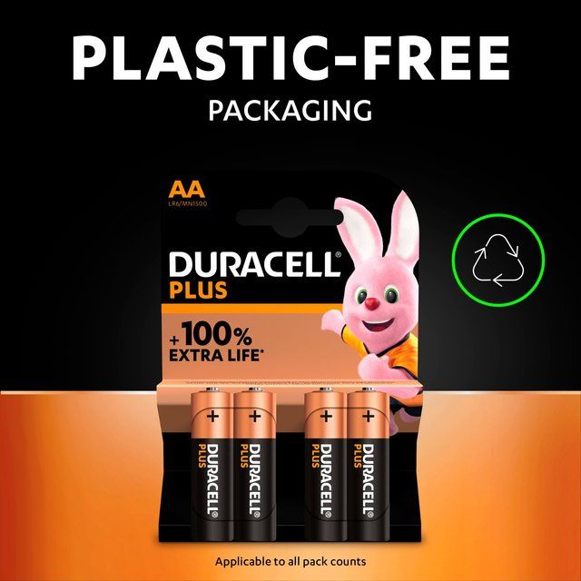 Duracell Plus 100% AA Alkaline Batteries   12 per pack