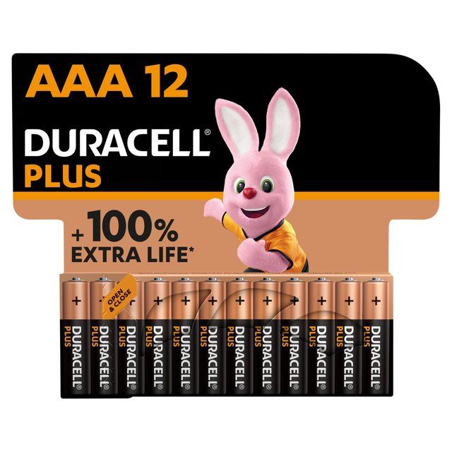 Duracell Plus 100% AAA Alkaline Batteries   12 per pack