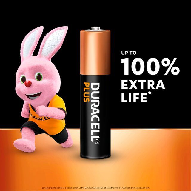 Duracell Plus 100% AAA Alkaline Batteries   4 per pack
