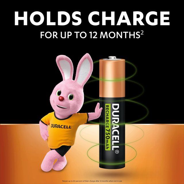 Duracell Recharge Plus AAA Rechargeable Batteries   4 per pack