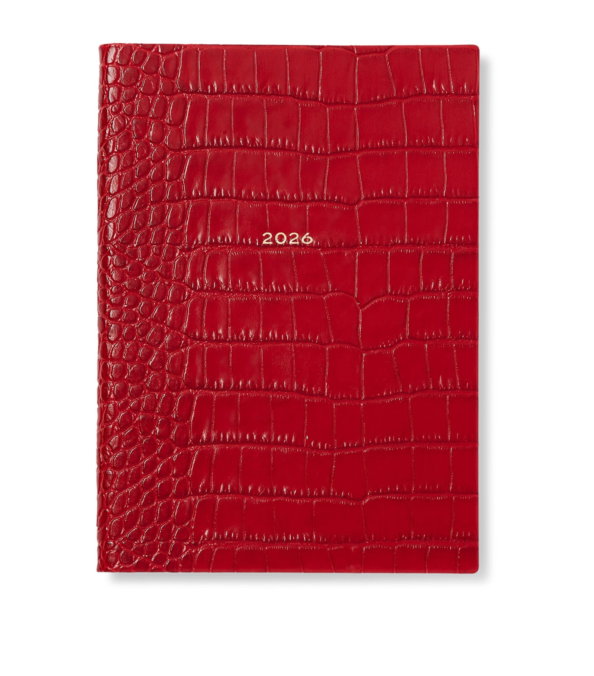 Smythson Mara leather croc-embossed A5 diary (British brand)