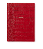 Smythson Mara leather croc-embossed A5 diary (British brand)