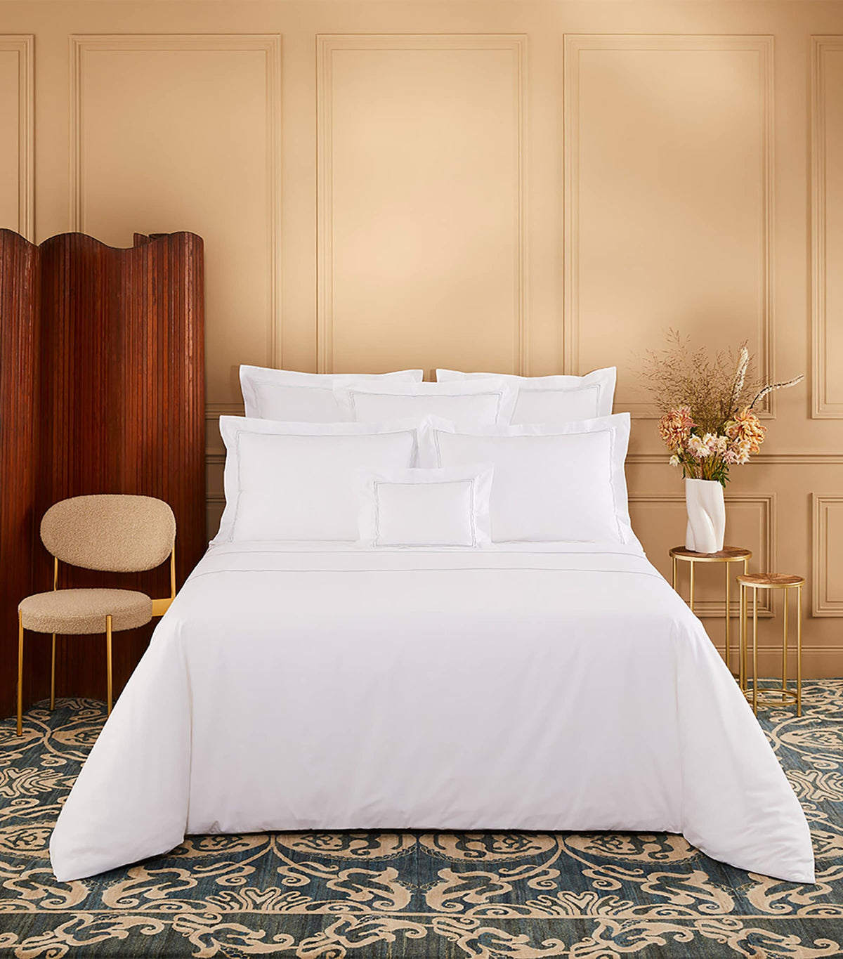Yves Delorme Duo Blanc flat sheet 240cm x 295cm (British brand)