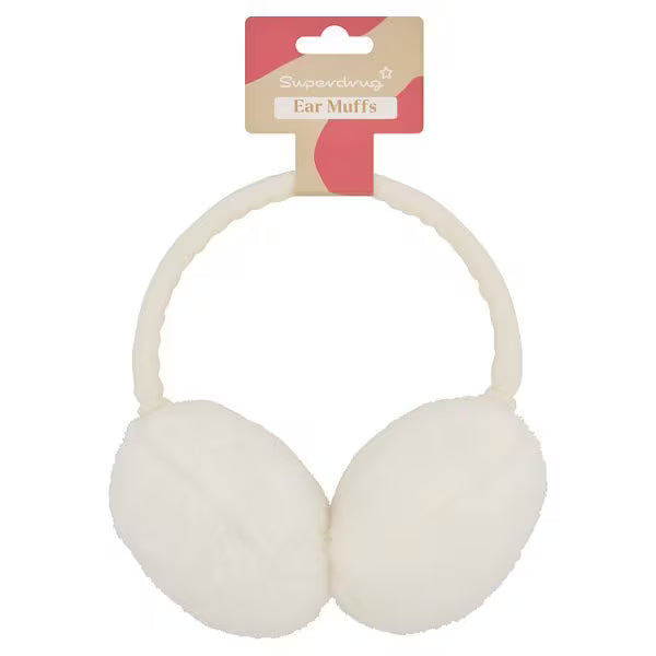 Superdrug cream coloured faux fur ear muffs (British brand)