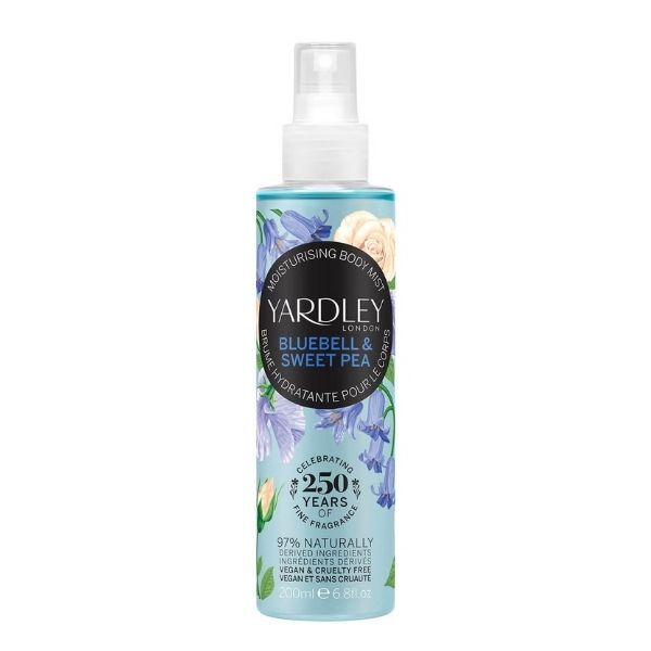 Yardley Bluebell Sweetpea Fragrance Mist 200ml (British brand)