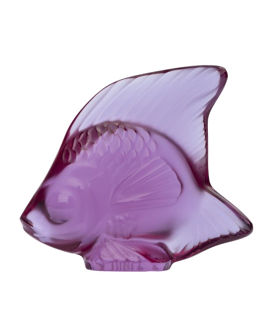 Lalique handmade crystal fish sculpture with satin finish, UK version