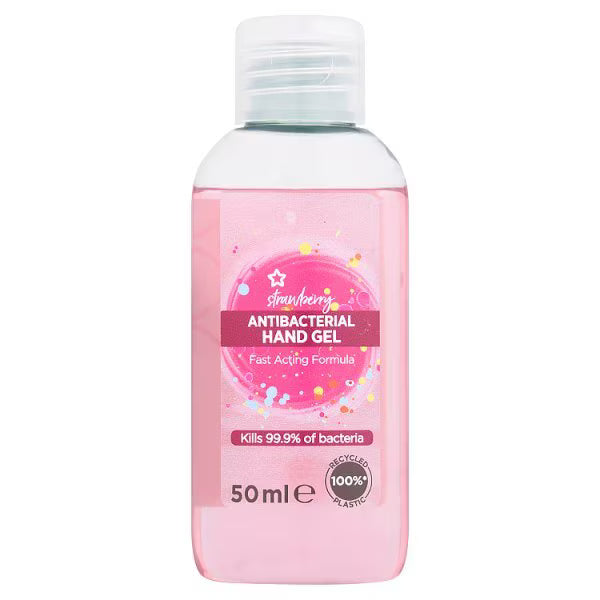 Superdrug Strawberry Antibacterial Hand Gel 50ml (British brand)