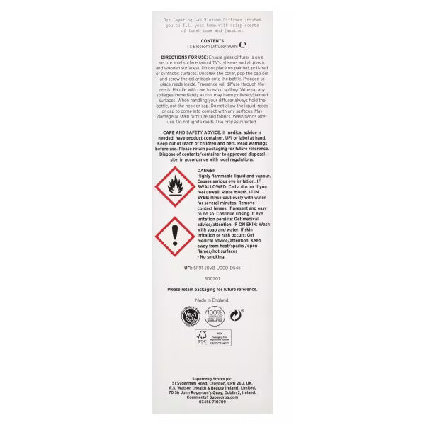 Superdrug Layering Lab Blossom diffuser 90ml - British product