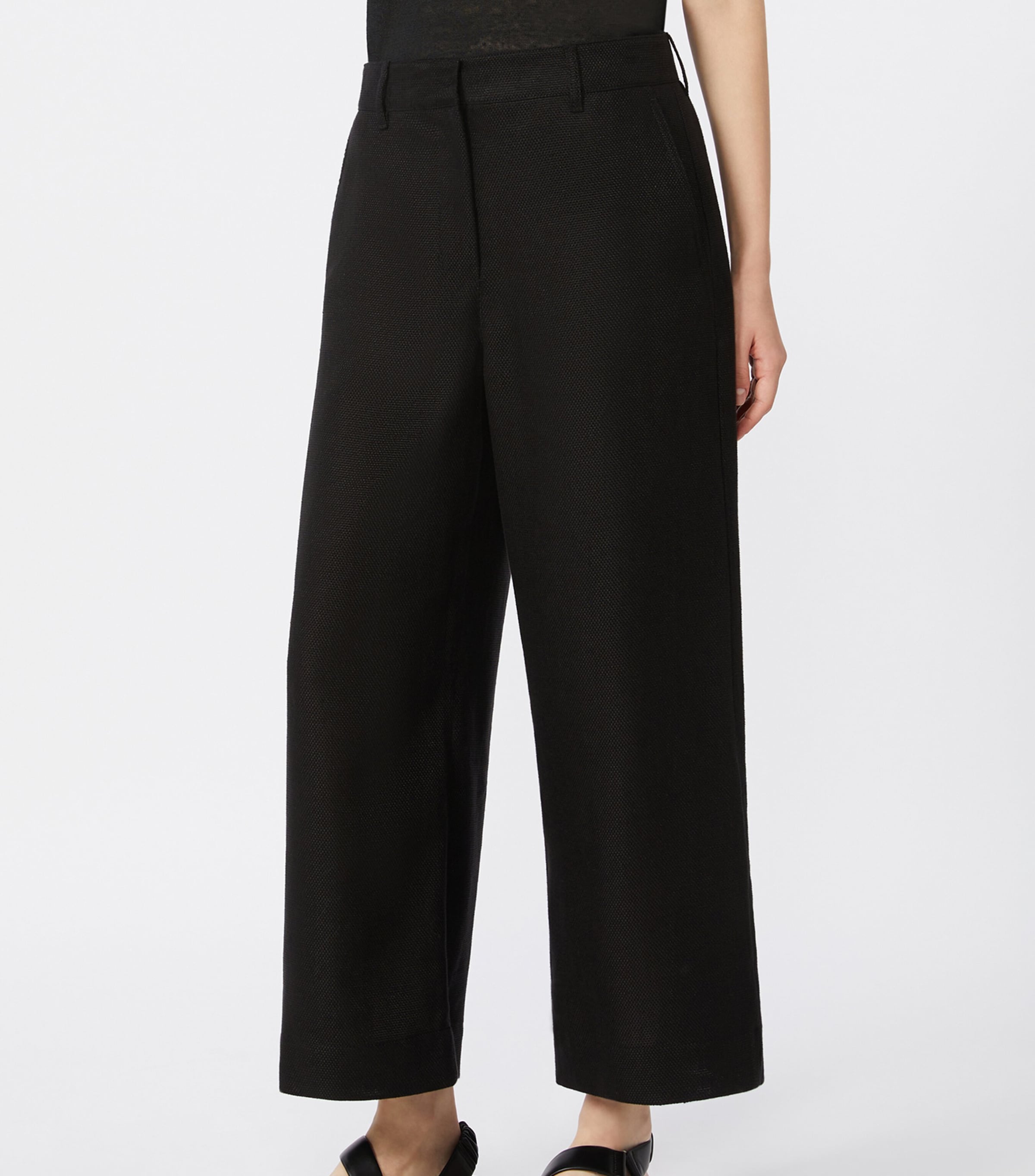 Max Mara Linen-Blend Abissi Culotte Trousers, imported from the UK