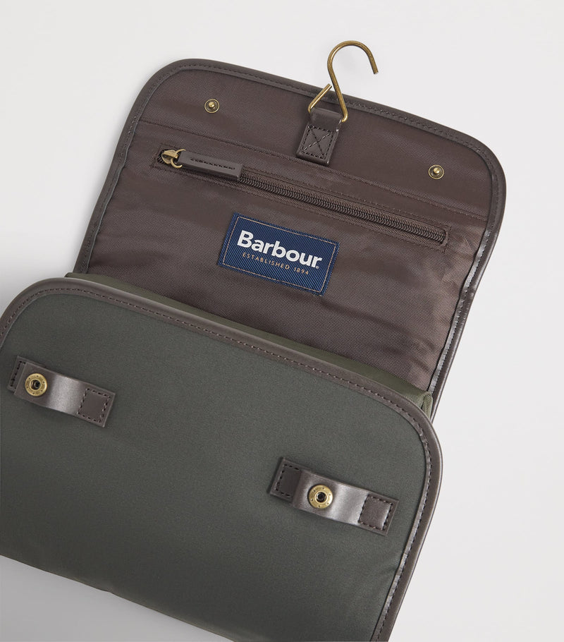Barbour wax hanging wash bag - British product