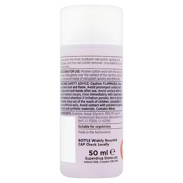 Superdrug acetone nail polish remover 50ml (British brand)