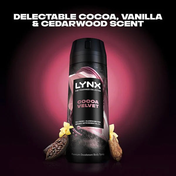 Lynx Cocoa Velvet body spray 150ml, UK version