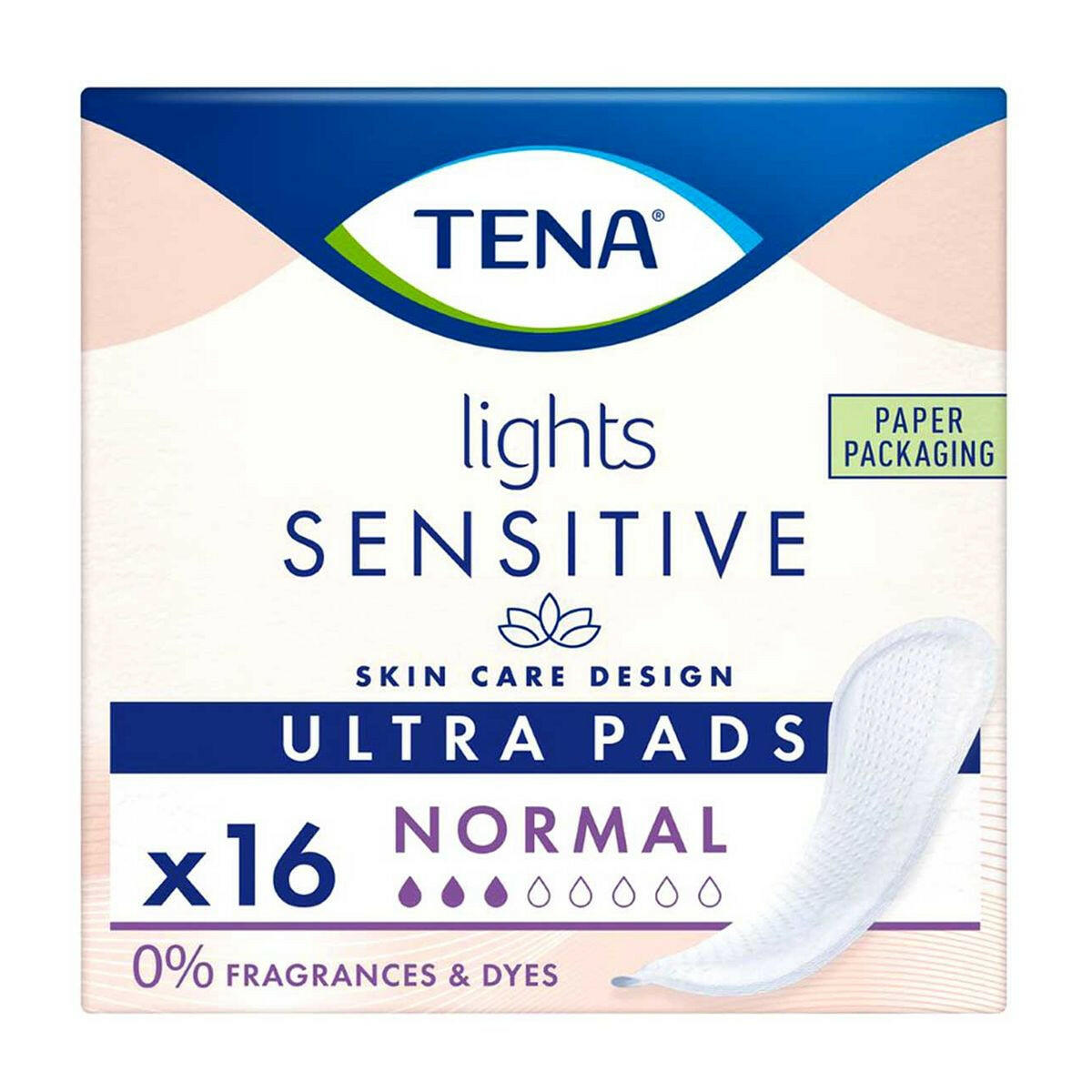 TENA Lights Sensitive Ultra Pads Normal 16 Pack GOODS Boots   