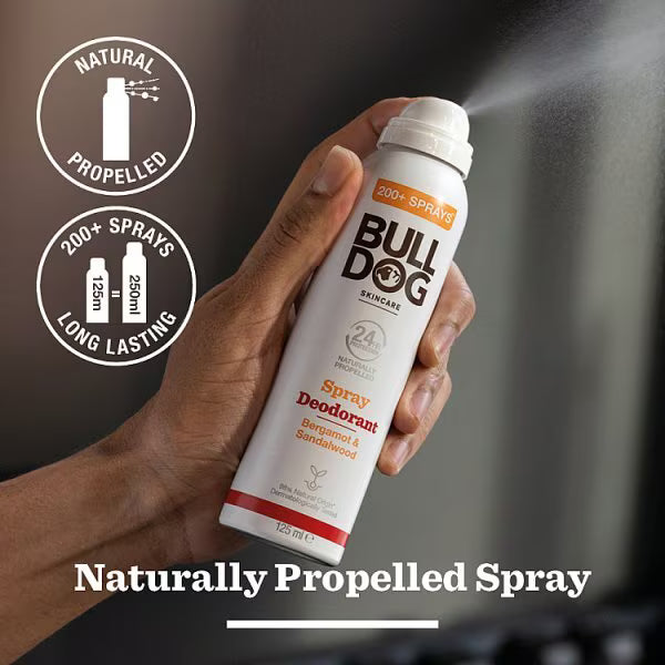 Bulldog Bergamot Sandalwood Deodorant Spray 125ml - British product