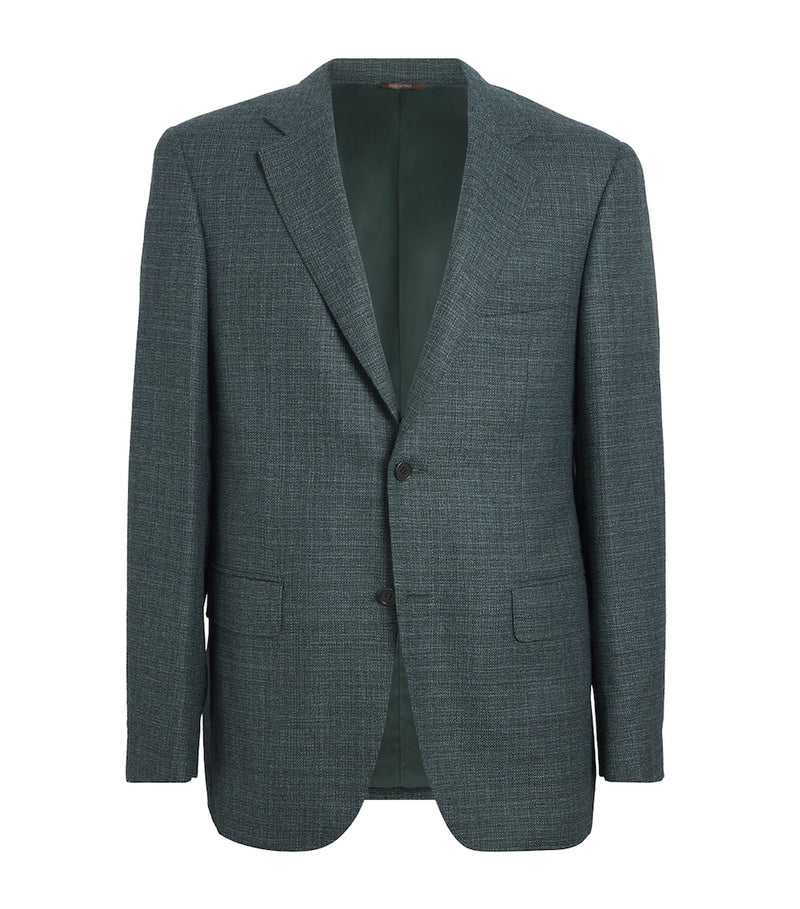 Regular Fit Virgin Wool Overcoat with Notched Lapels