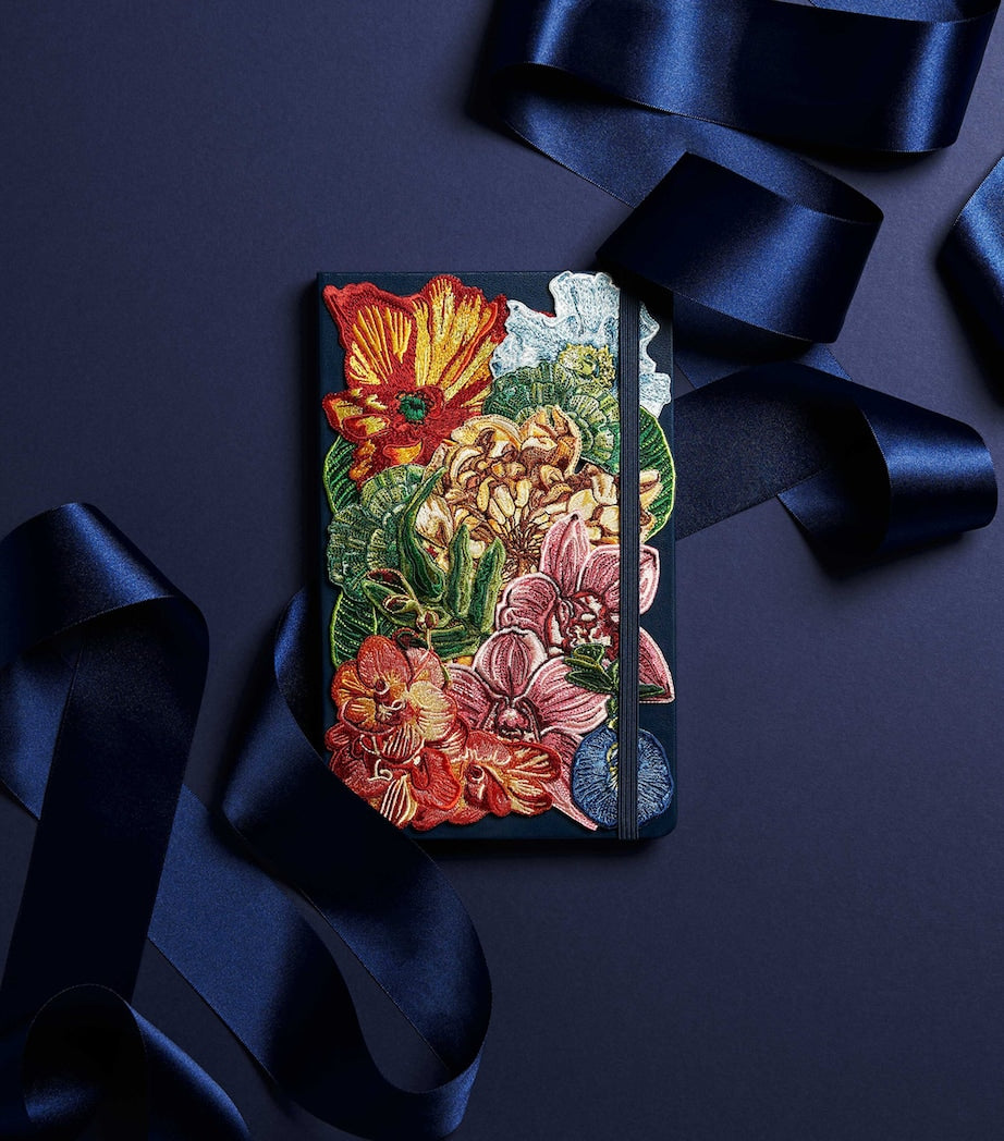 Moleskine large embroidered potpourri notebook 13x21cm with 176 pages, imported from the UK