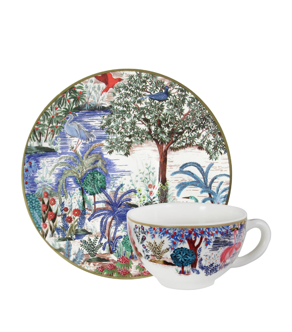 Gien Jardin Du Palais tea cup and saucer set 15cm, UK version