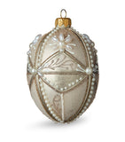 Pastel Blue Christmas Bauble with Gold Filigree and Sequins