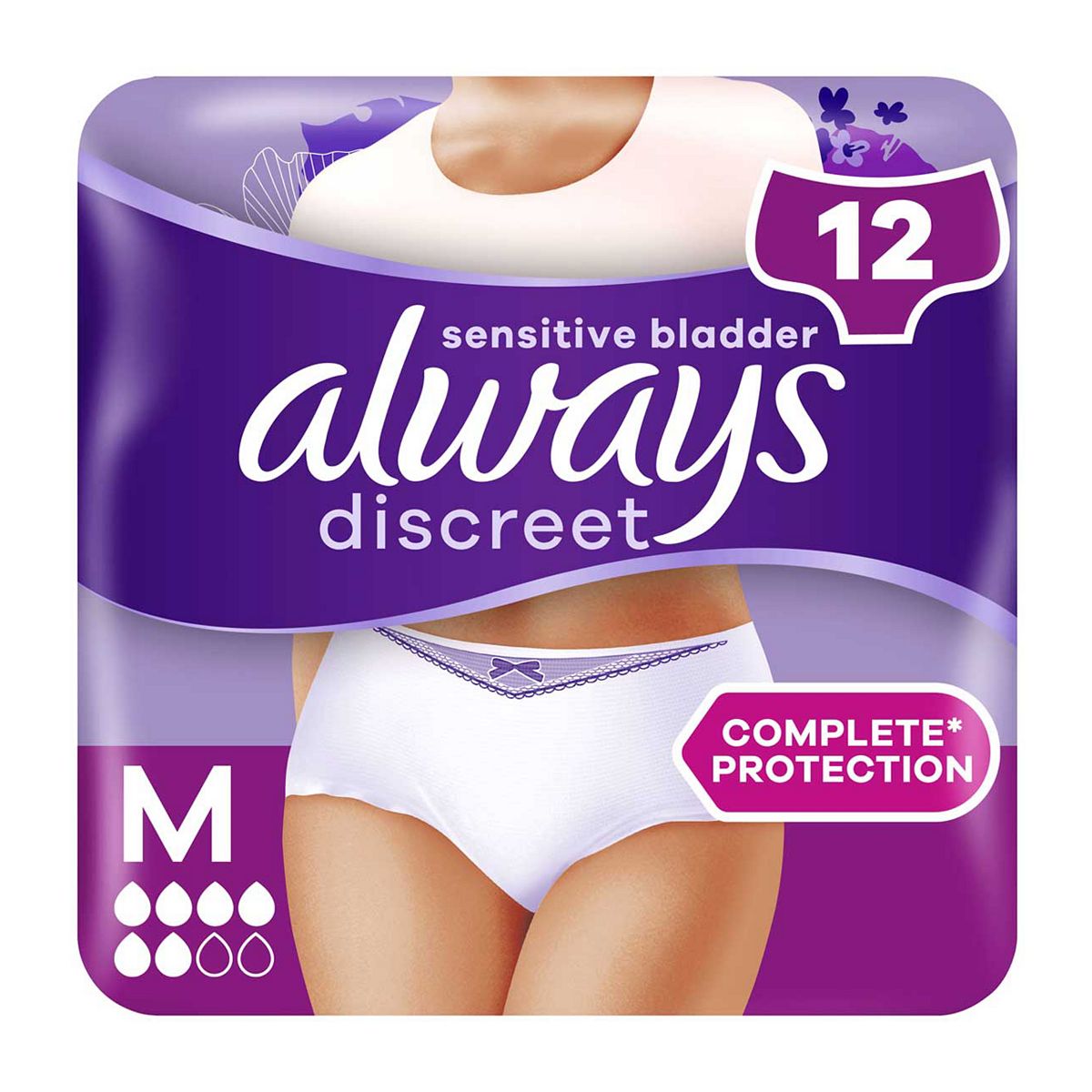 Always Discreet Underwear Incontinence Pants Women Normal M X12 - McGrocer