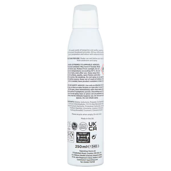Superdrug Layering Lab Paradise Deodorant Spray 250ml (British brand)