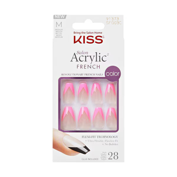 KISS French colour press on nails squared 31ct, UK version
