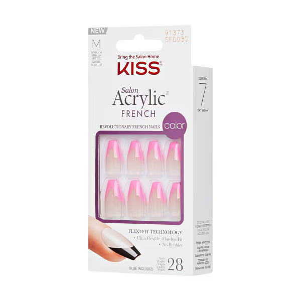 KISS French colour press on nails squared 31ct, UK version
