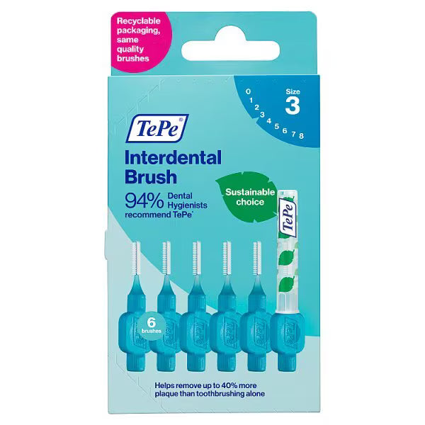 TePe Interdental Brush Blue 0.6mm (British brand)