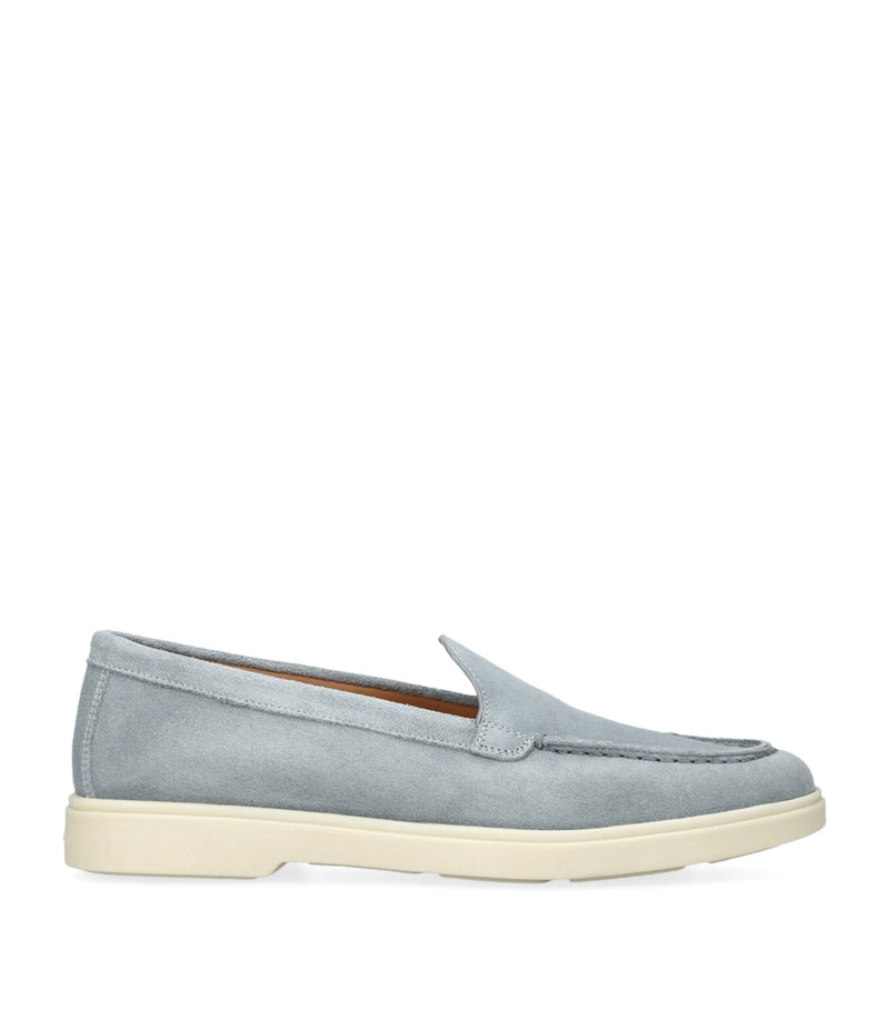 Premium Suede Loafers with Rubber Sole, Made in Italy