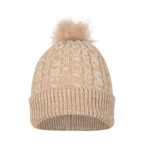 Mountain Warehouse womens pom pom faux fur lined beanie, imported from the UK