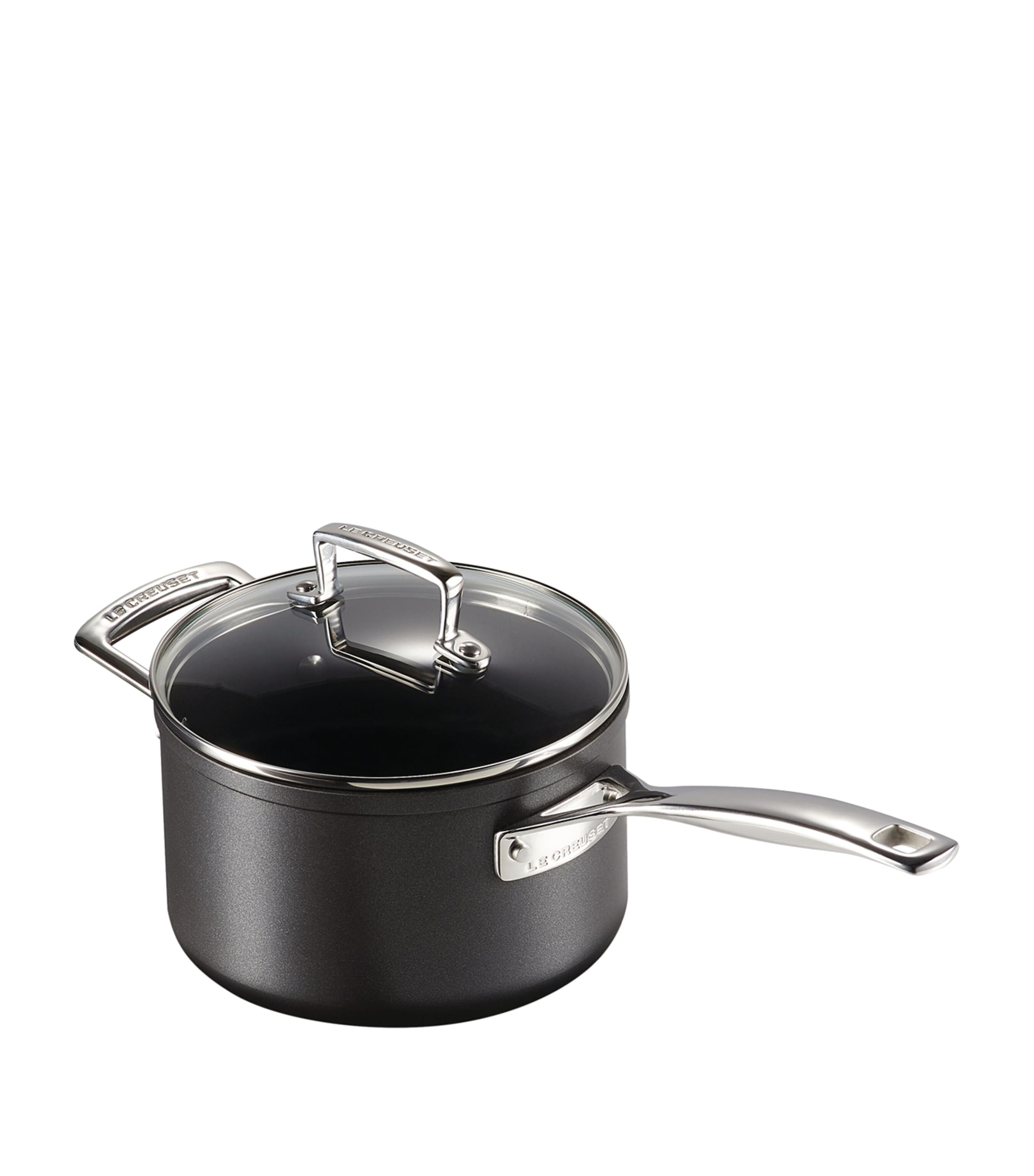 Le Creuset toughened non-stick sauce pans set of 3, UK version