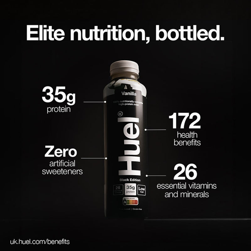 Huel Black Edition Meal Drink Vanilla 6 x 500ml, UK version