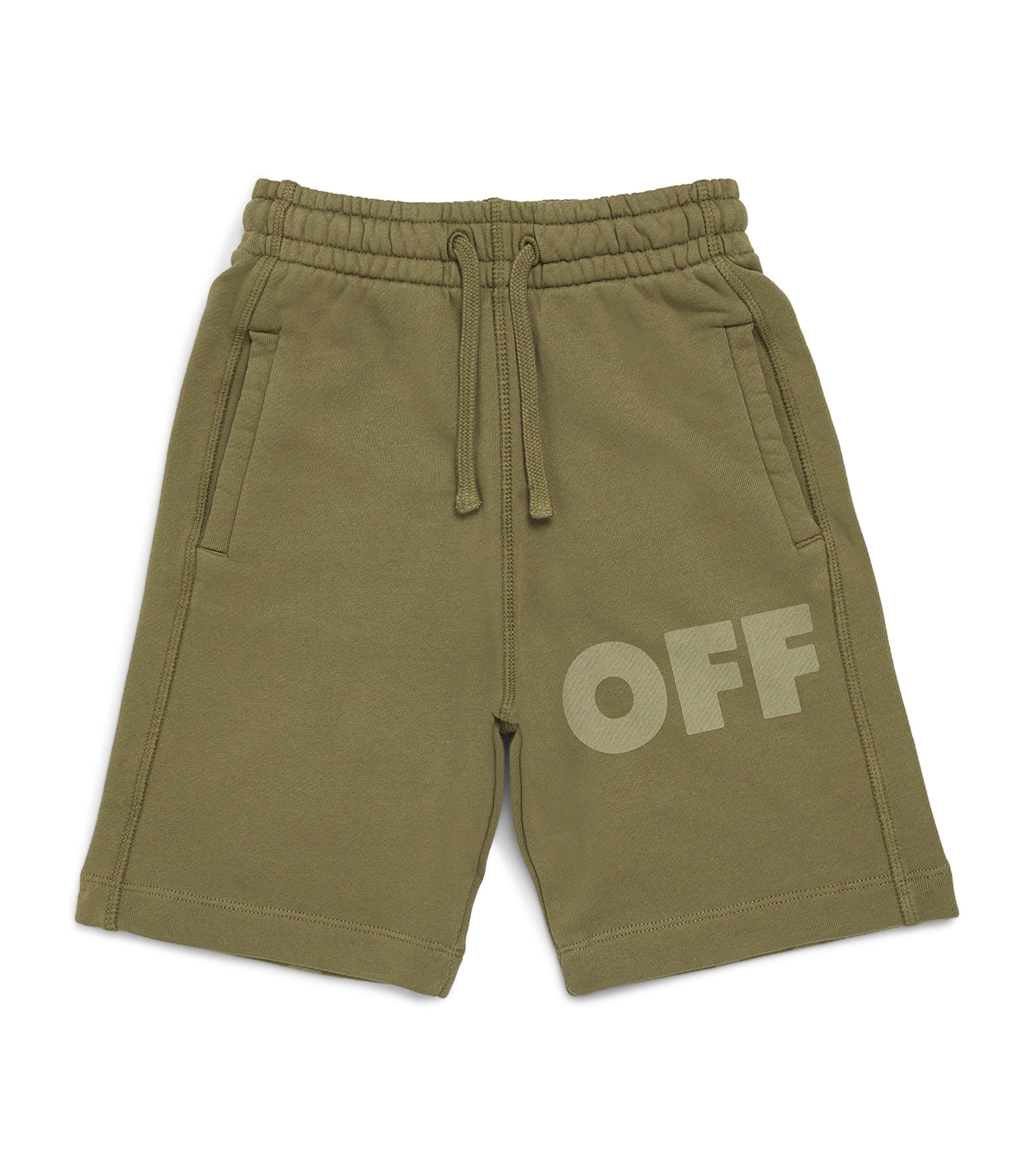 Off-White Kids Jersey Logo sweatshorts 4-12+ years, imported from the UK