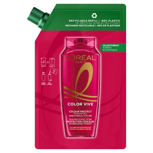 L'Oréal Paris Elvive Colour Protect Shampoo Refill 500ml, UK version