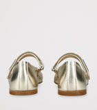 Monnalisa metallic ballet flats with velcro fastening for children, imported from the UK