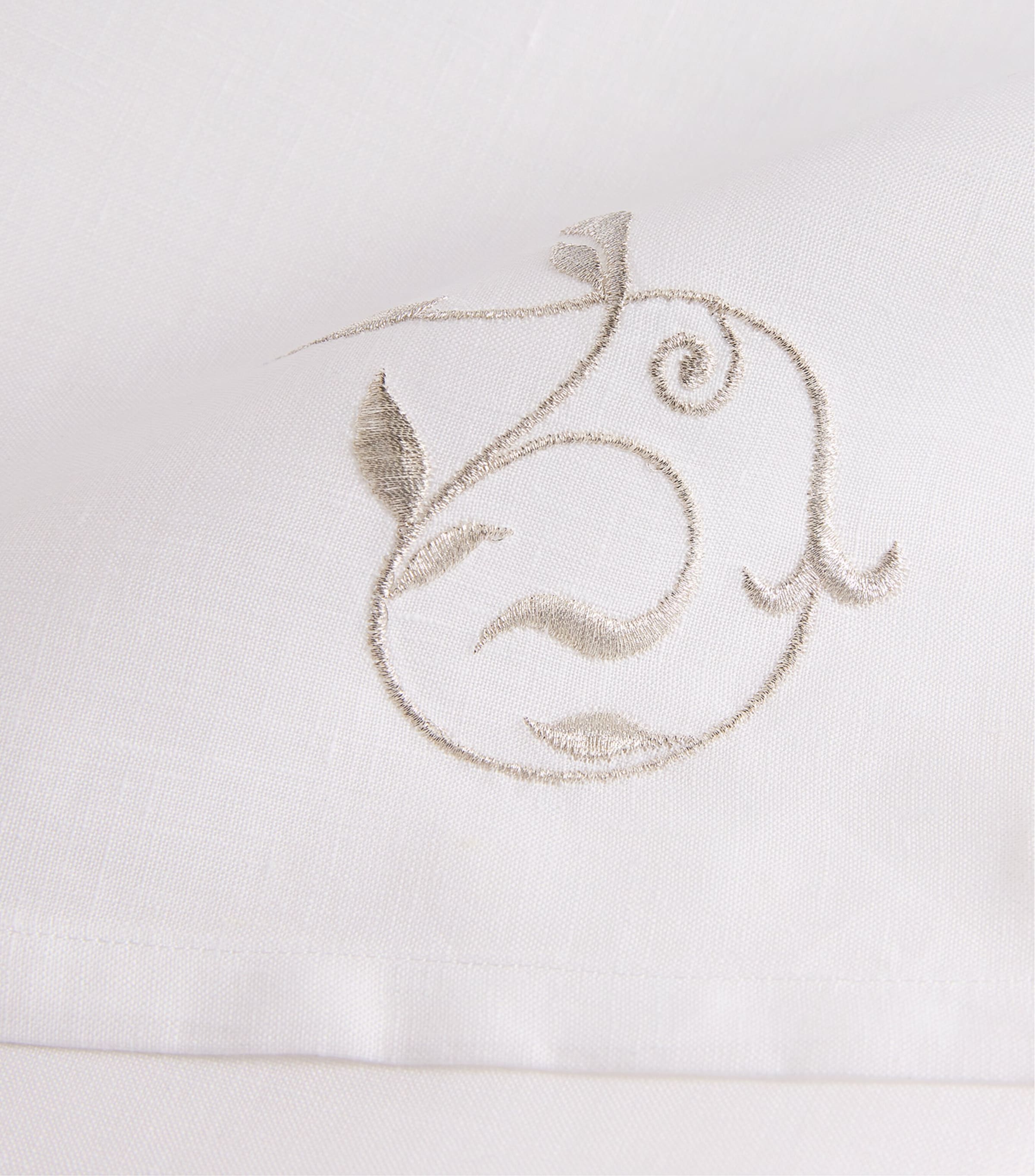 Dea Linen embroidered scroll napkin 45cm x 45cm - British product
