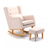 Babymore Lux Nursing Chair with Stool - Cream - McGrocer