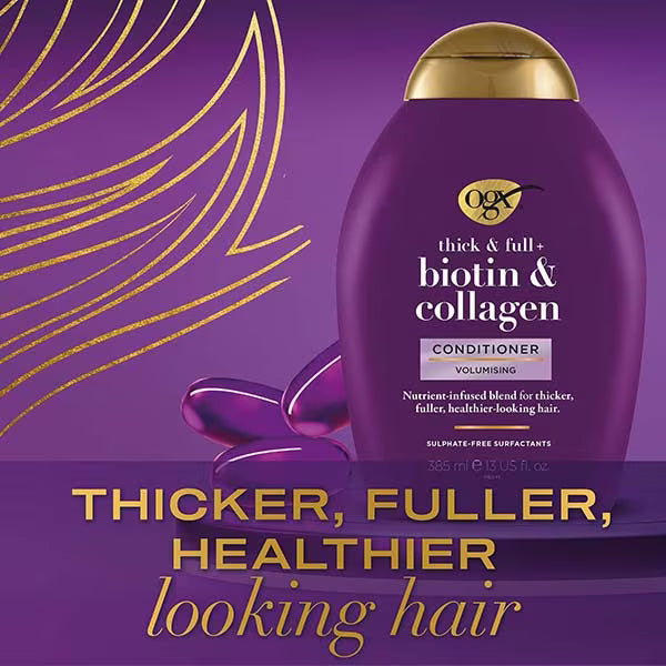 OGX Thick & Full Biotin Collagen Conditioner 385ml, imported from the UK