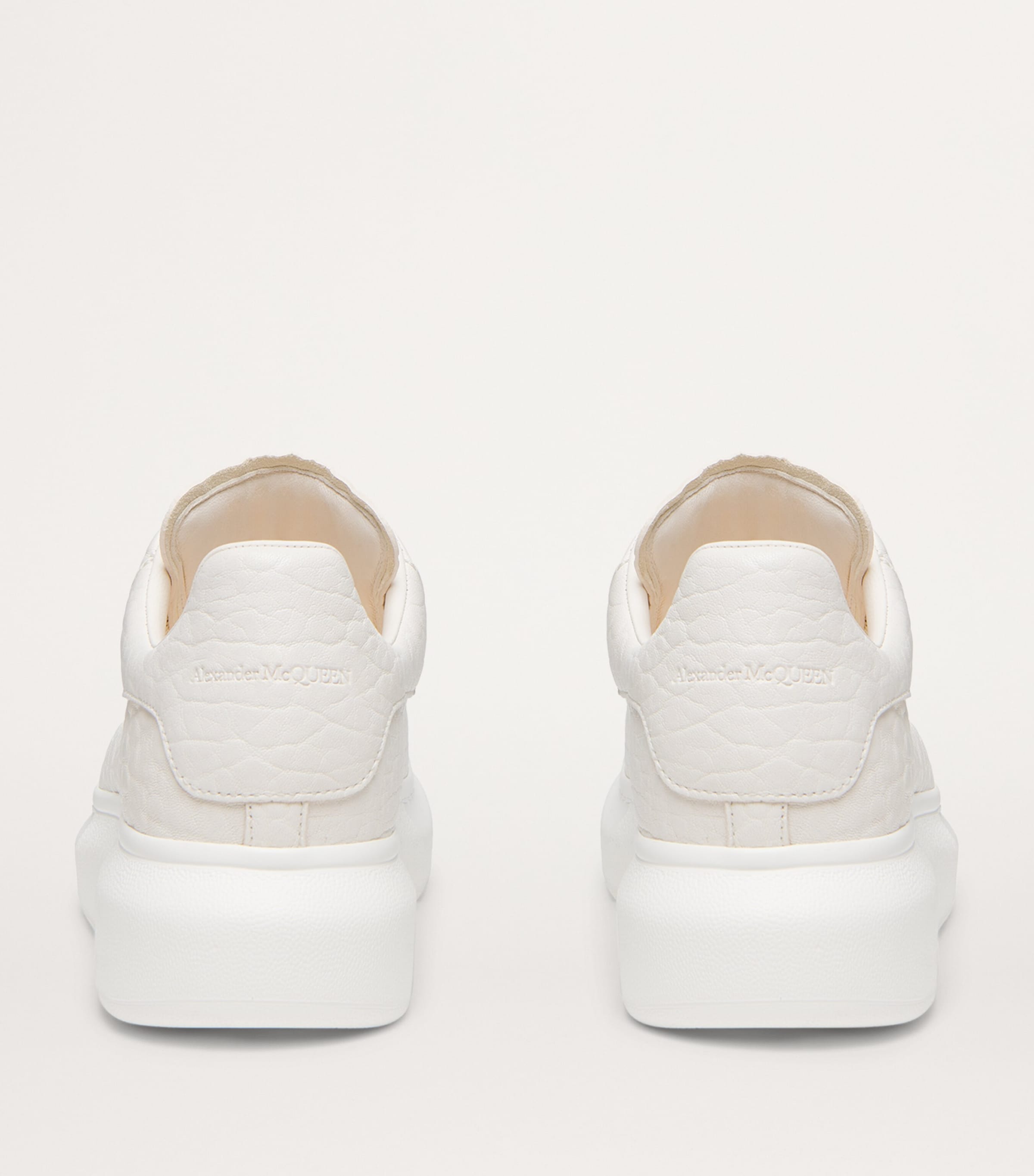 McQueen leather oversized sneakers with platform sole, imported from the UK