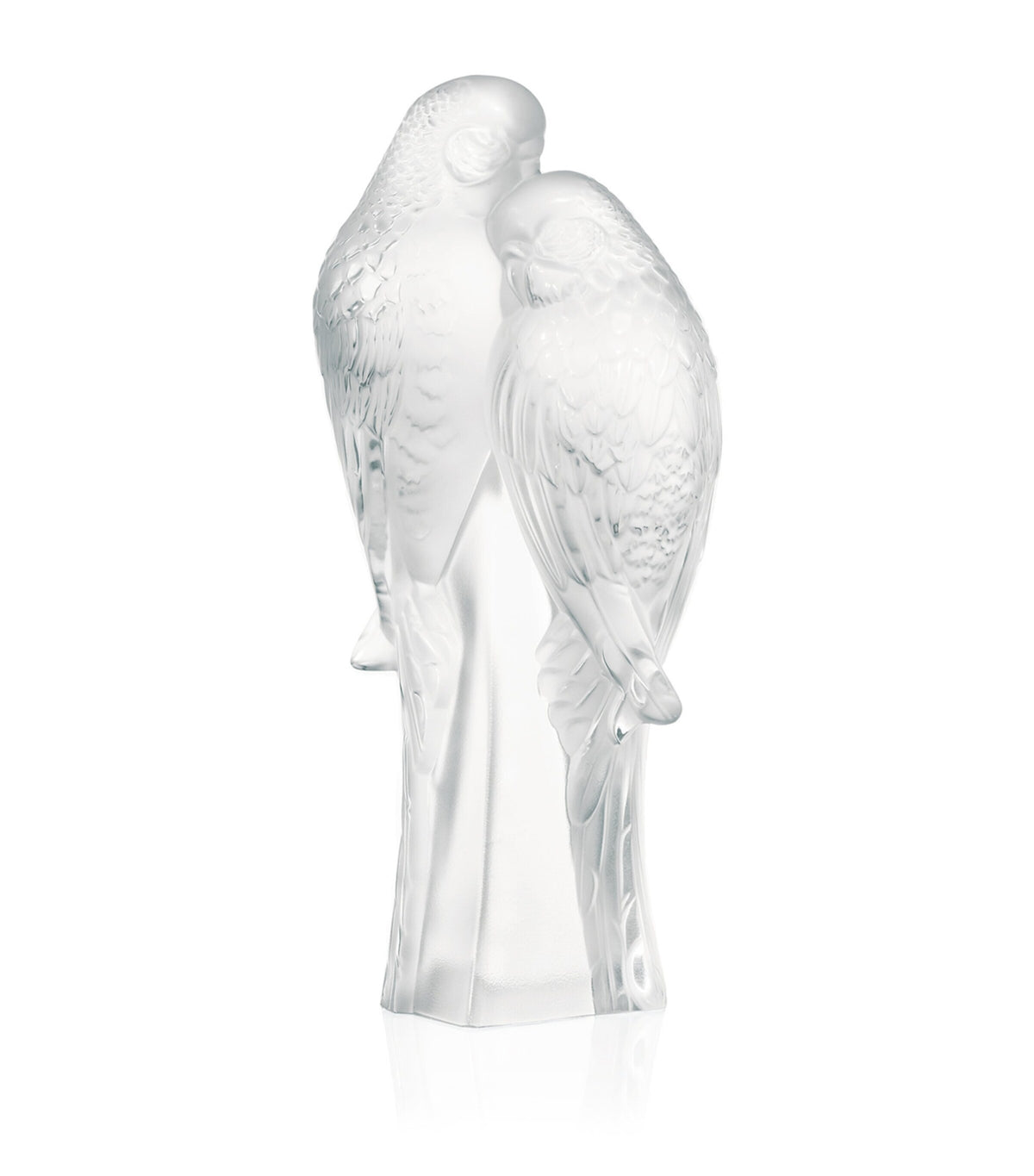 Lalique Crystal Parakeets Sculpture