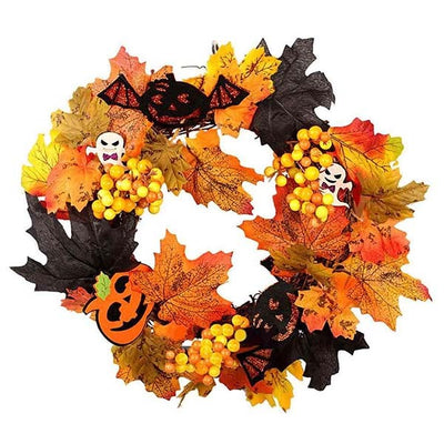 Livingandhome Halloween Wreath LED Lights 35cm