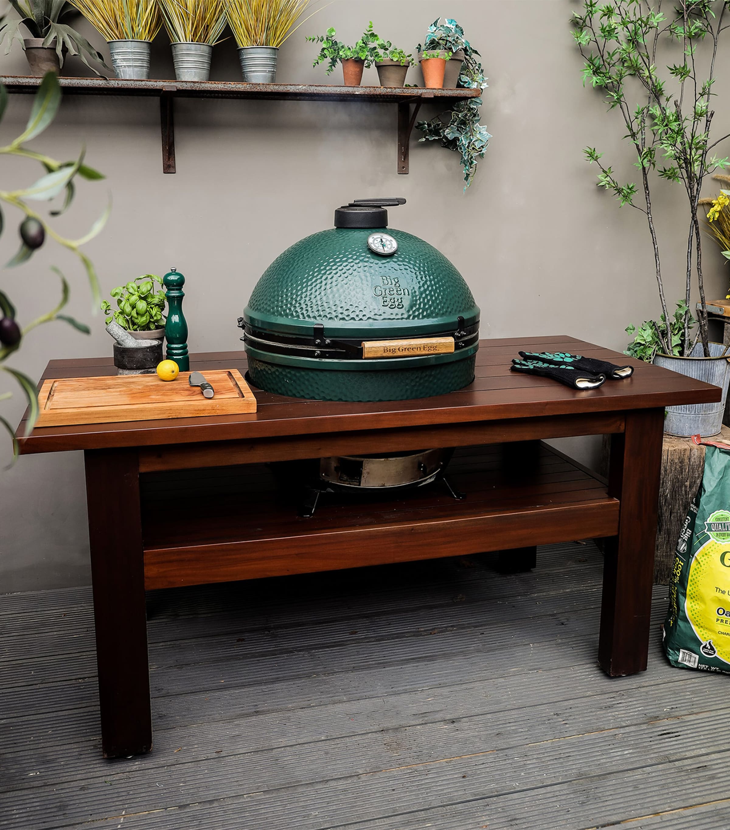 Big Green Egg Extra Large Mahogany Egg Table Nest