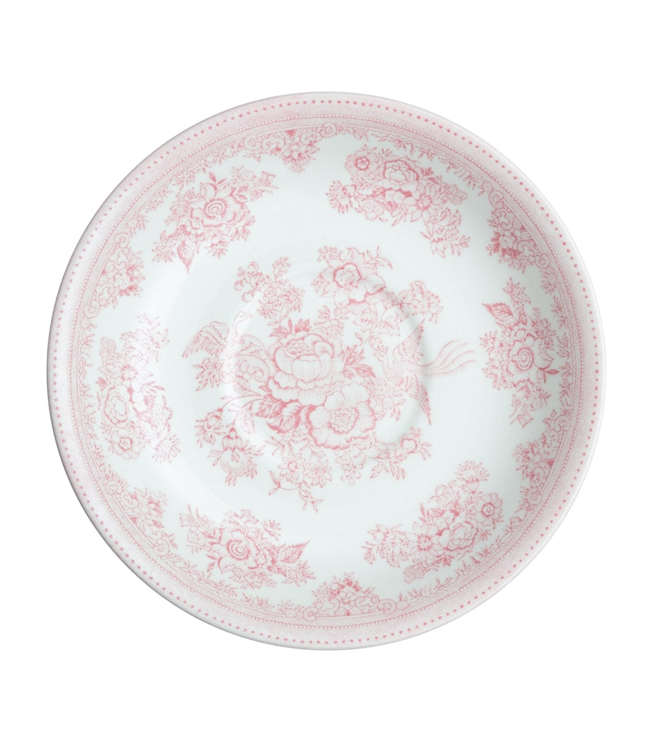 Burleigh Pink Asiatic Pheasants porcelain breakfast cup and saucer set - British product
