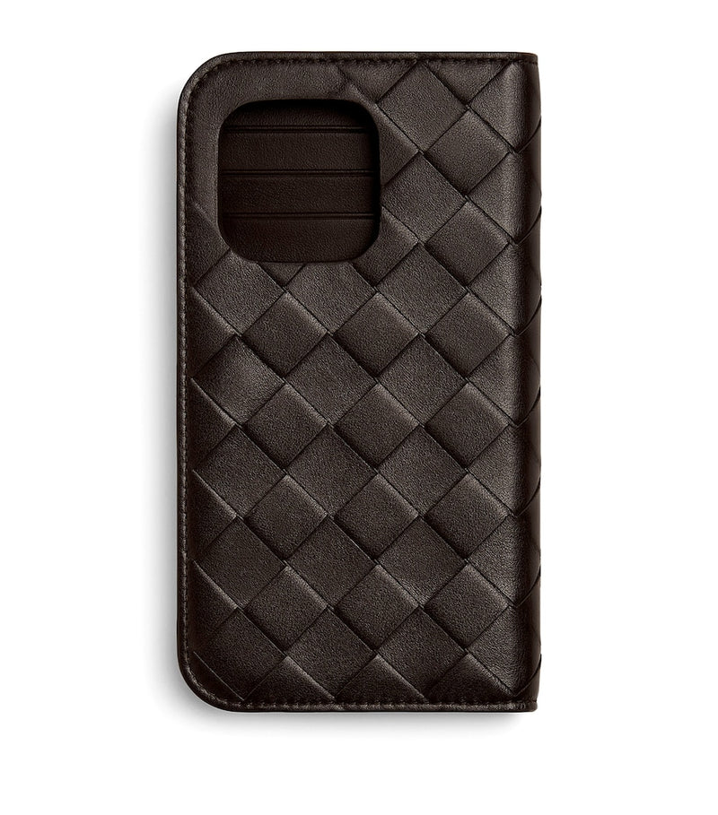 Bottega Veneta Intrecciato Leather iPhone 16 Pro Foglio Case