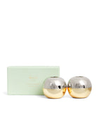 Harrods stainless steel two-tone candle holders set of 2, UK version