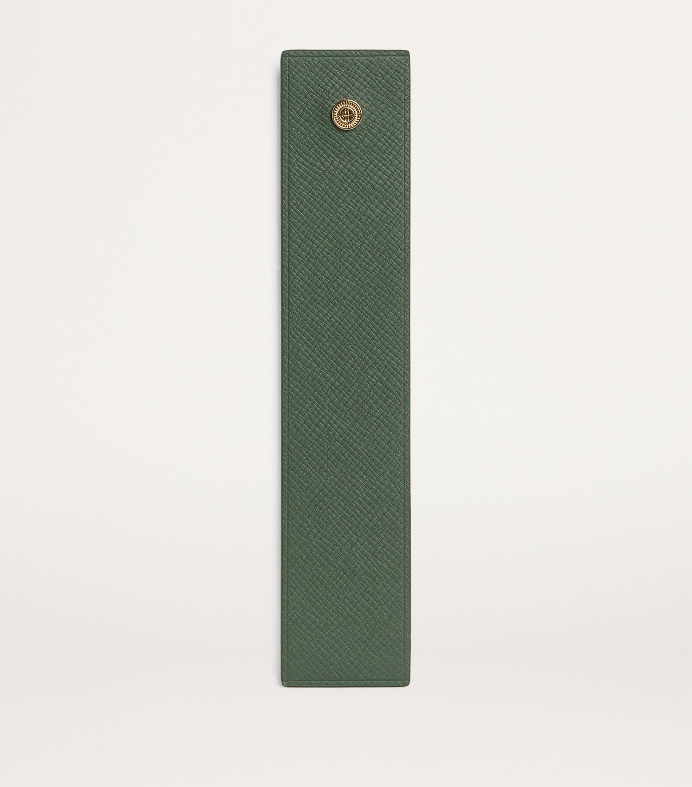 Harrods leather embossed-logo bookmark, UK version