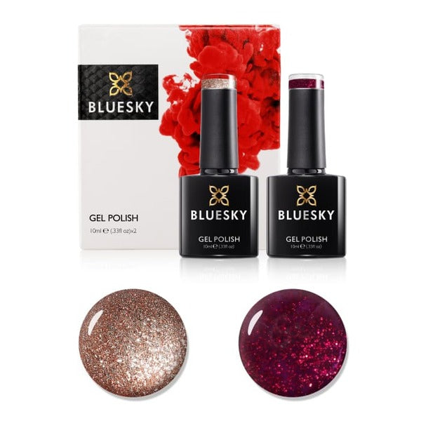 Bluesky Christmas Gel Polish Duo Tinsel Toast and Ruby Ritz - British product