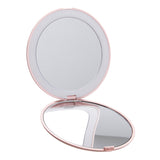 Livingandhome Double-Sided LED Makeup Mirror Round Pink 9cm, imported from the UK