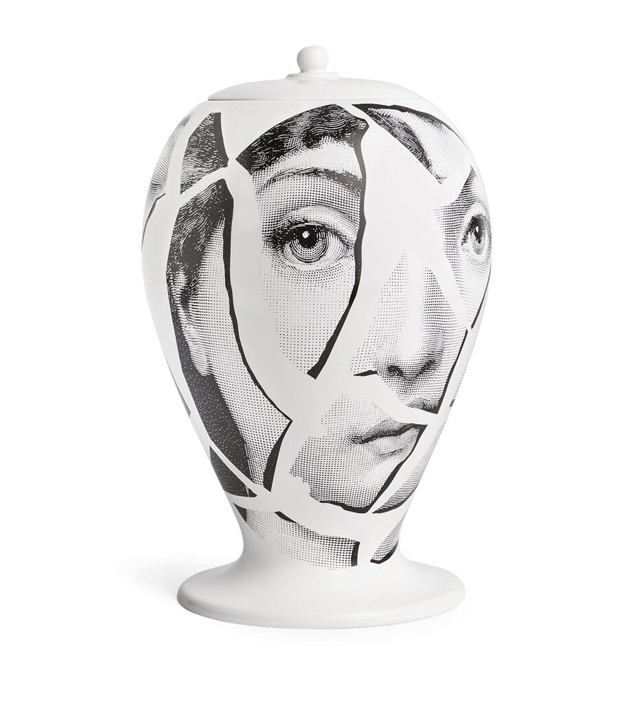 Fornasetti porcelain vase with broken-face design 30cm - British product