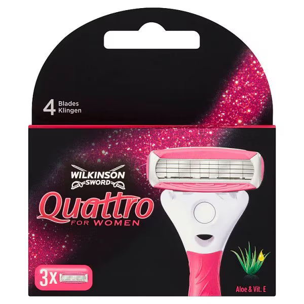 Wilkinson Sword Quattro For Women Razor Blades Refill 3pk (British brand)